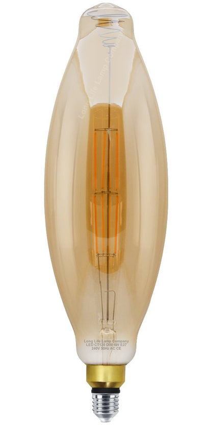 6w Tubular Antique Vintage LED Dimmable E27 Smoked Glass - Energy Light Bulbs - Free delivery on all orders
