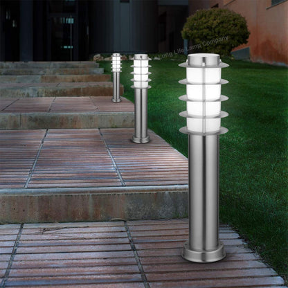 Modern Outdoor Bollard Light Stainless Steel Opaque Diffuser - Energy Light Bulbs - Free delivery on all orders