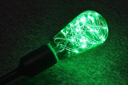 1w E27 ST58 LED Green Fairy String Filament Light Bulb - Free delivery on all orders
