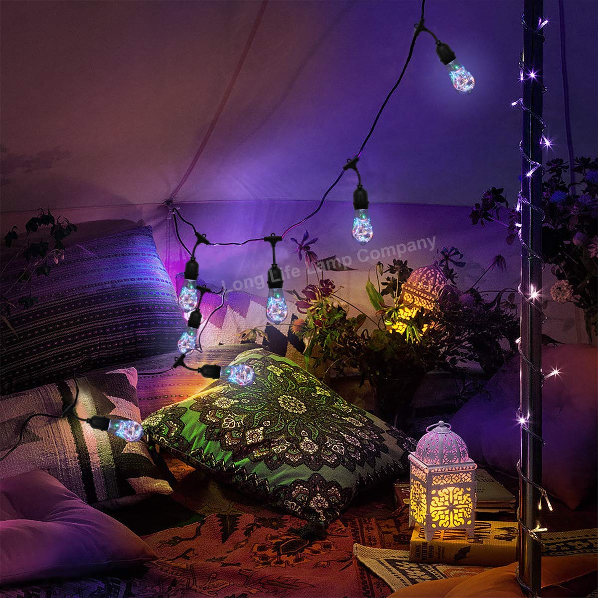 1w E27 ST58 LED RGB Fairy String Filament Light Bulb