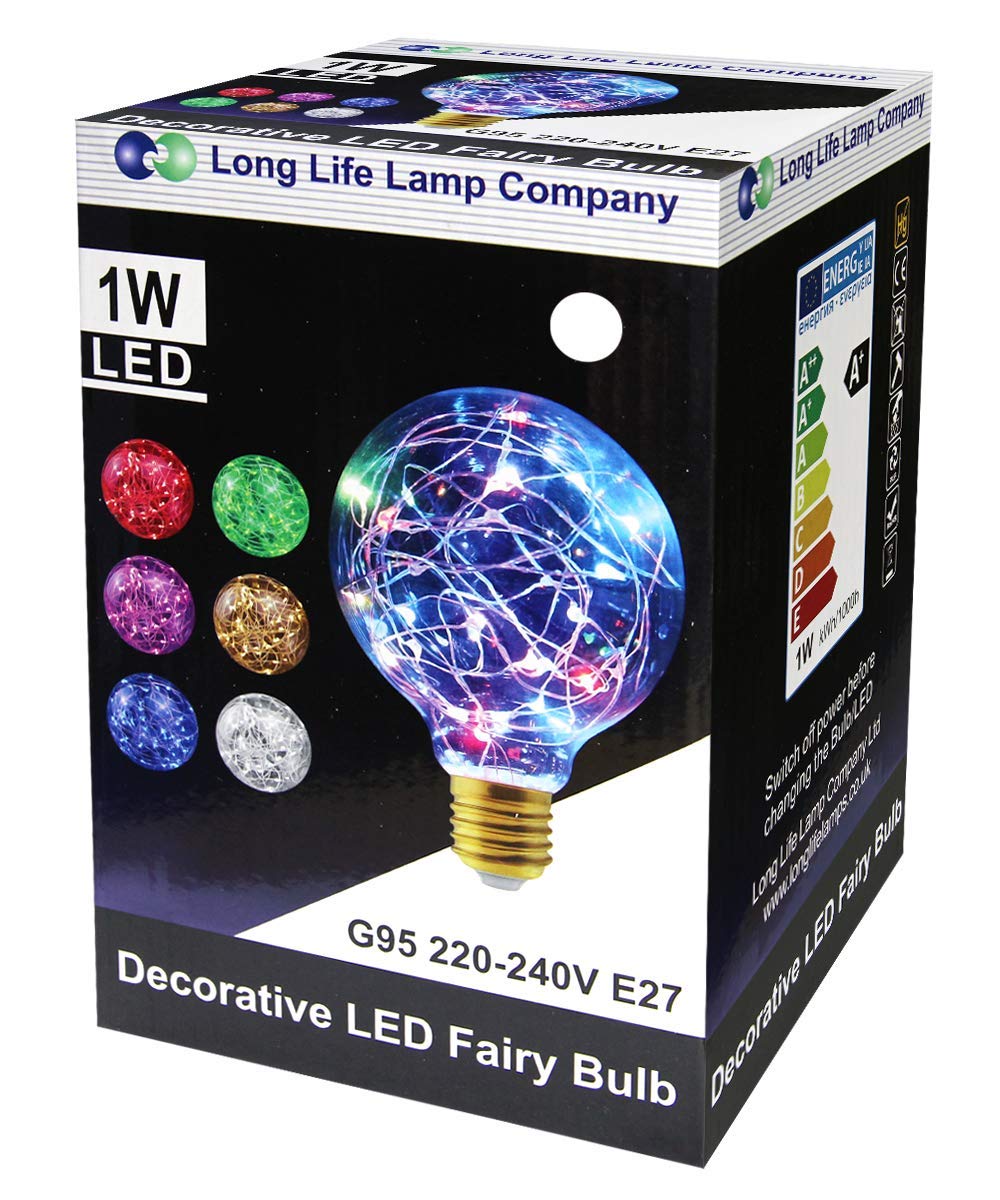 1w E27 LED Globe Decorative Light Bulb Cool White G95 - Free delivery on all orders