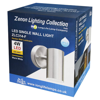 4W LED Outdoor Wall Light Warm White Stainless Steel IP44 - Free delivery on all orders