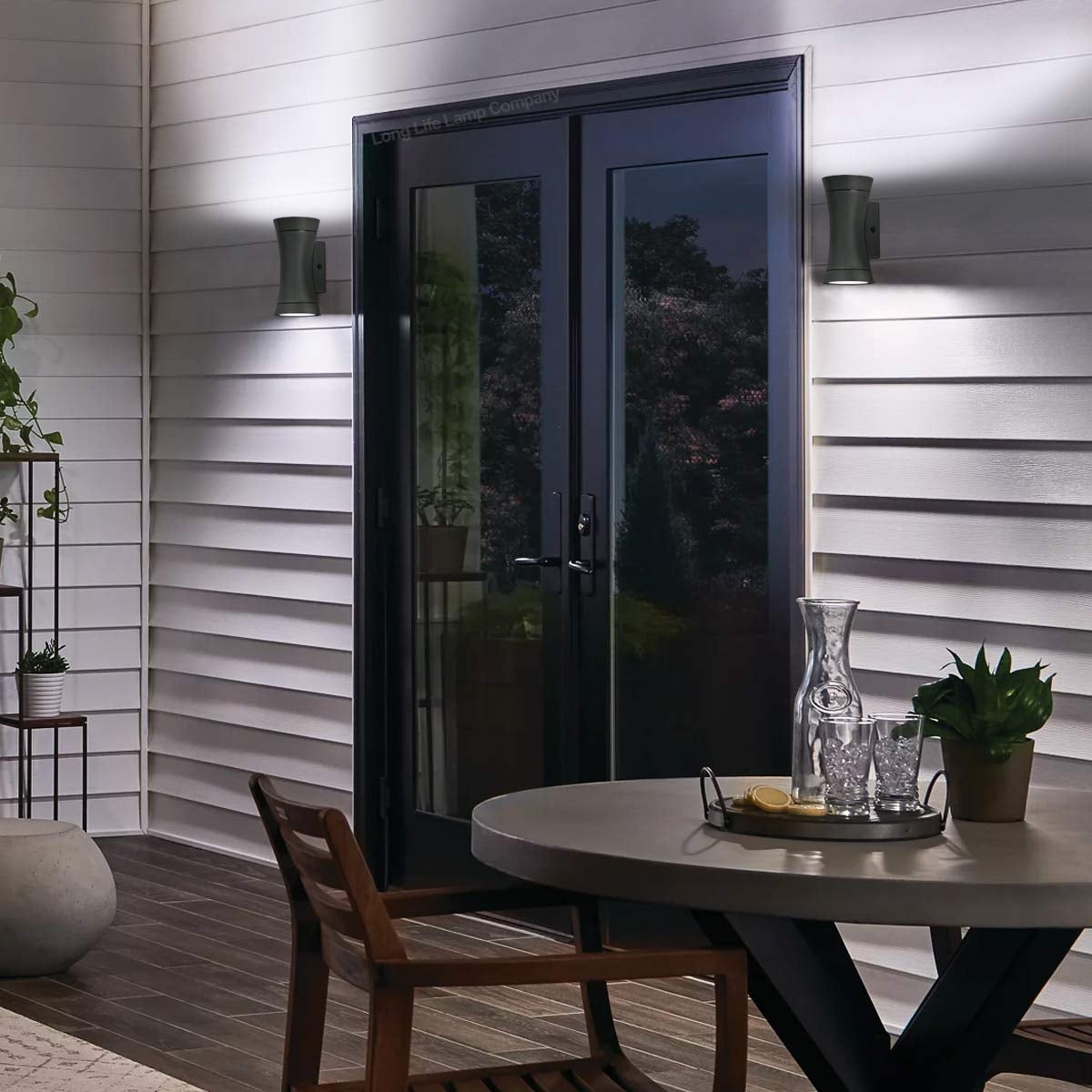 Black Outdoor Double Wall Light Cone Shape - Free delivery on all orders