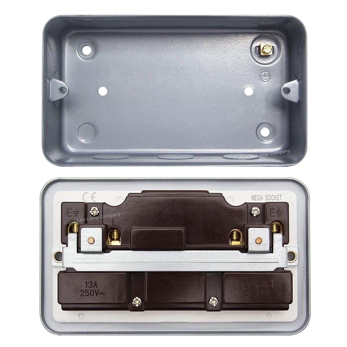13 Amp Metal Clad Socket 2 Gang Switched Socket Outlet - Free delivery on all orders