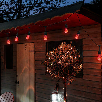 1w E27 ST58 LED Red Fairy String Filament Light Bulb - Free delivery on all orders