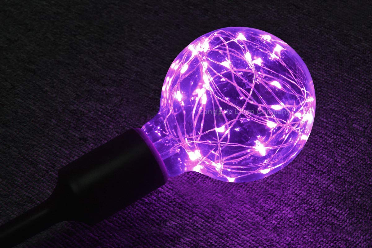 1w E27 LED Globe Decorative Light Bulb Purple G95 - Free delivery on all orders