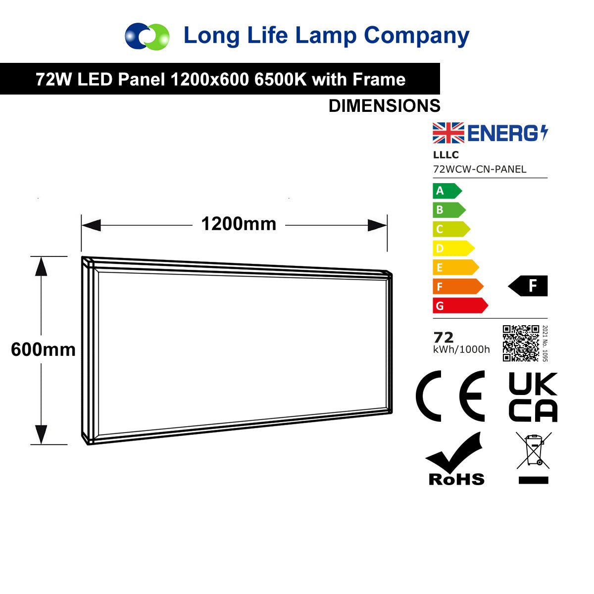 72w Surface Mount LED Ceiling Panel 1200 x 600 Cool White 6500K - Free delivery on all orders