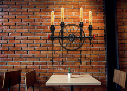 Steampunk Nautical Wheel Wall Light E27 4x60W