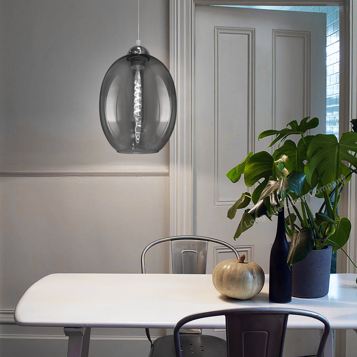Modern Vintage Oval Glass Ceiling Pendant Light - Free delivery on all orders
