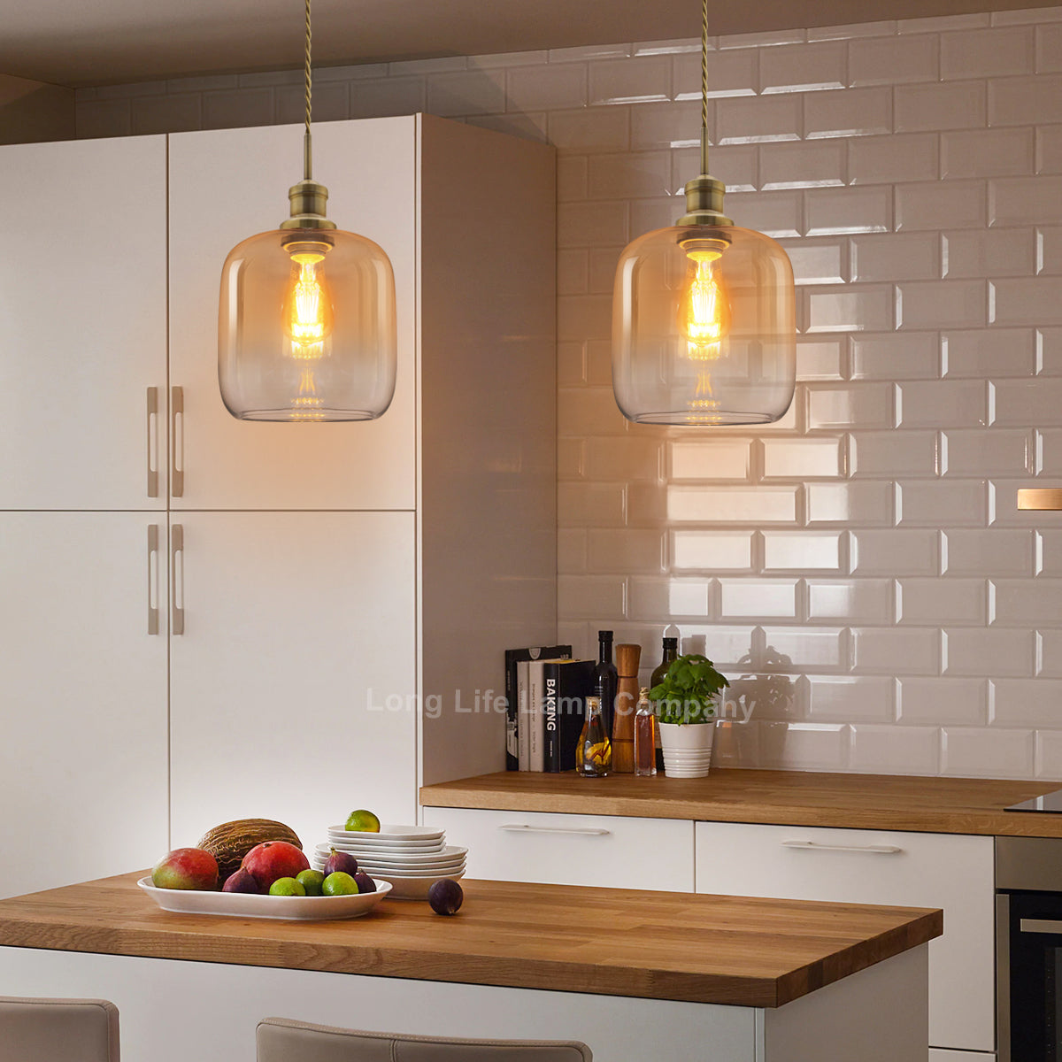 Modern Vintage Glass Gold Pendant Light M0203