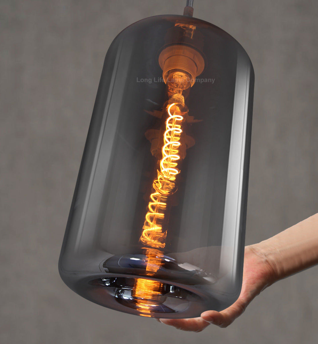 Modern Glass Smokey Grey Pendant Light M0208