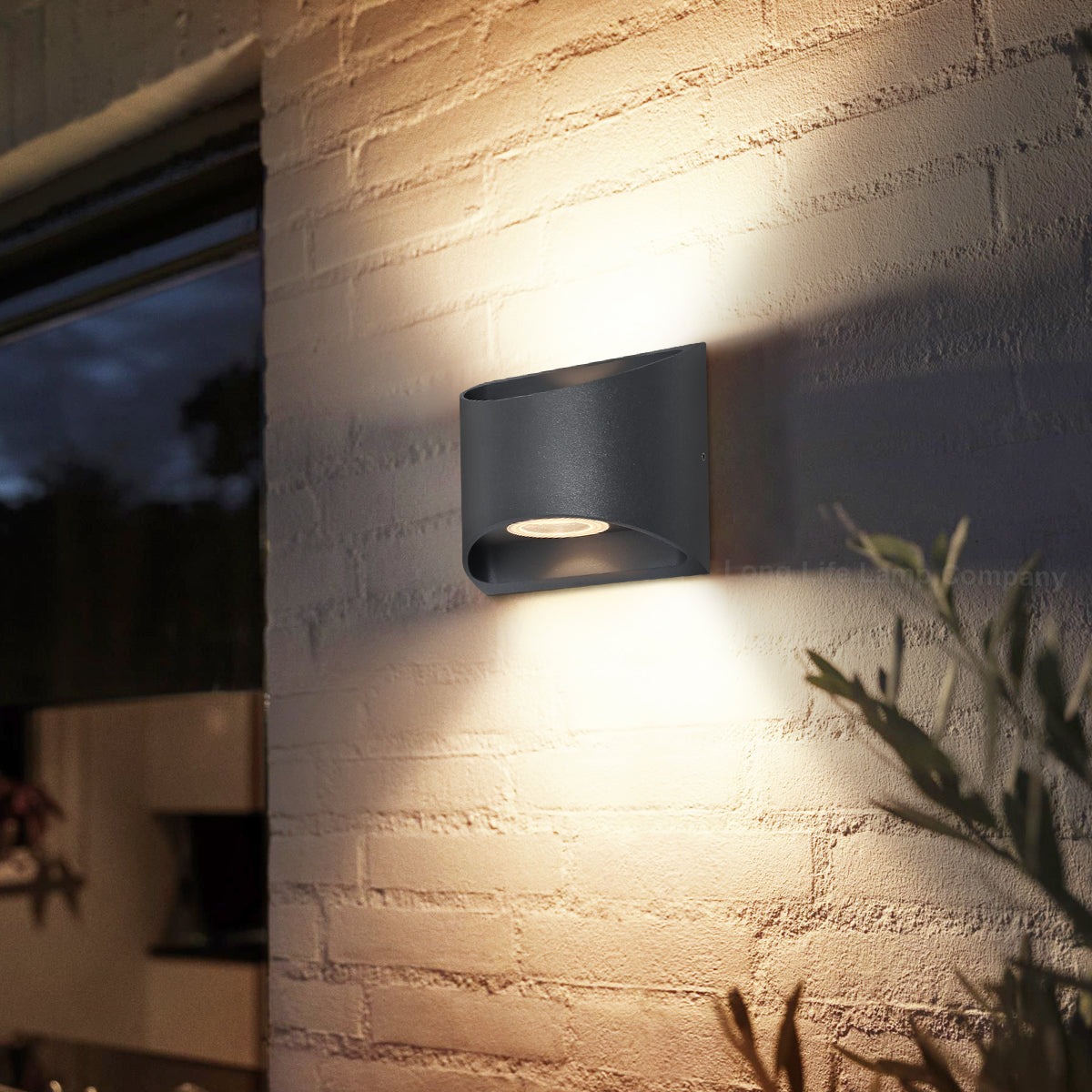 Modern LED Outdoor Wall Light Black Warm White