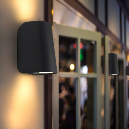 Double Outdoor Wall Light Black