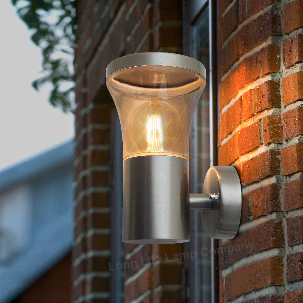Modern LED Single Outdoor Wall Light Stainless Steel  with 5W LED Candle WW
