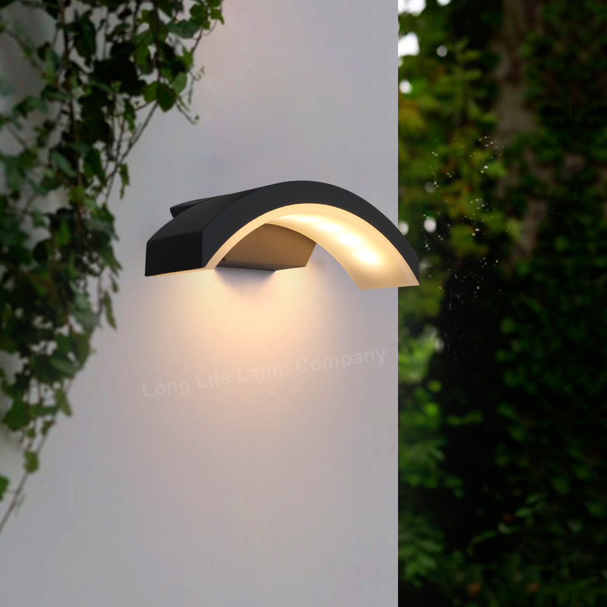 Modern Curved 7W LED Outdoor Wall Light Warm White ZLC338WW - Free delivery on all orders