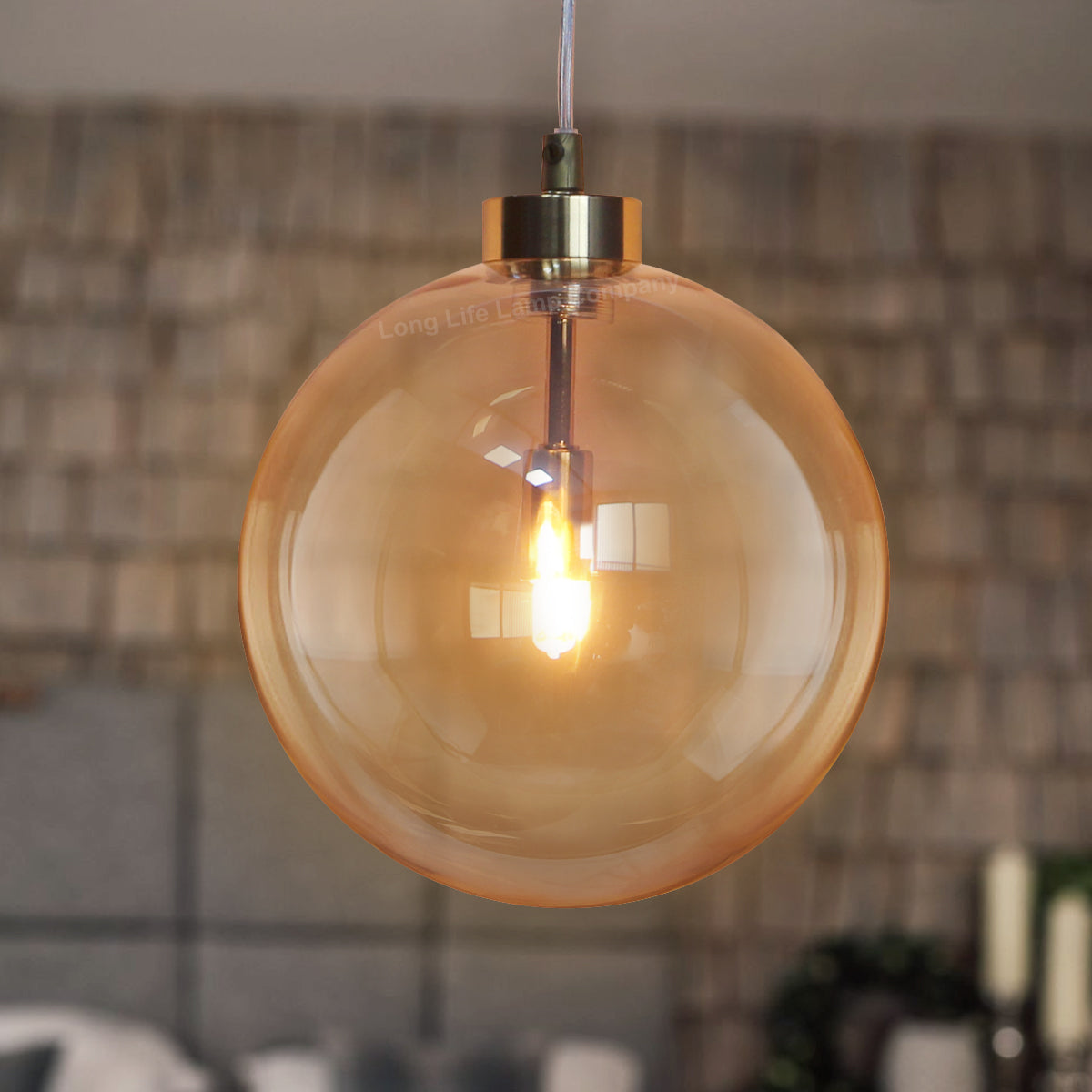 Modern Vintage Ceiling Smoked Gold Globe Pendant Light - Free delivery on all orders