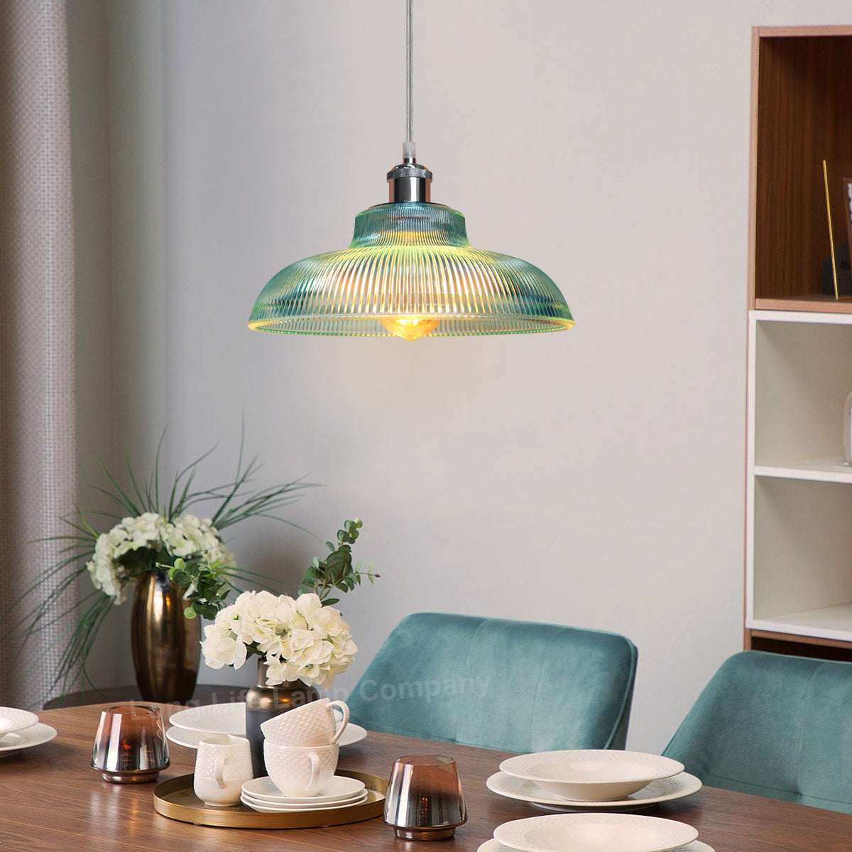 Retro Vintage Blue Glass Ceiling Pendant Light M0216