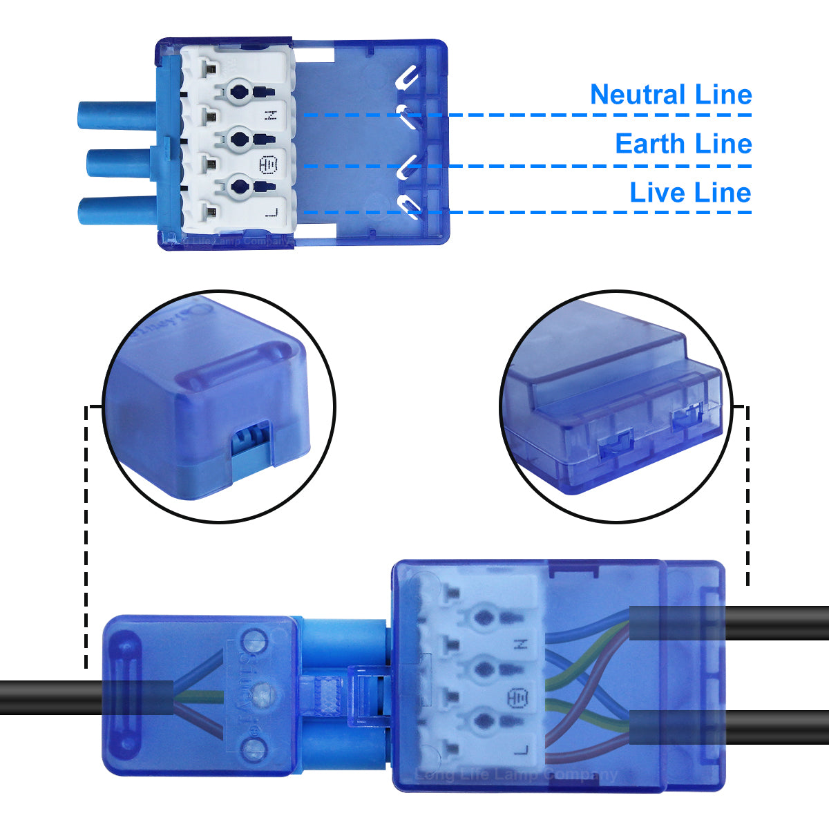 Push in Electrical Cable Wire Connector PA12-4-3