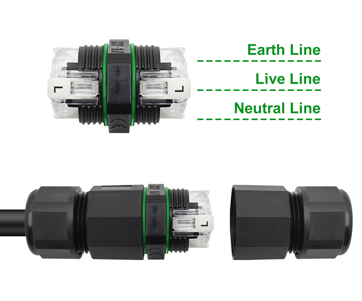 Waterproof IP68 Quick Connector 3 Terminal 3P L+N