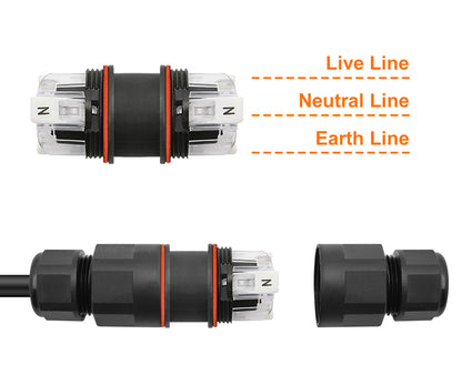 Waterproof IP68 16A Quick Connector 3 Terminal 2P L E N - Free delivery on all orders