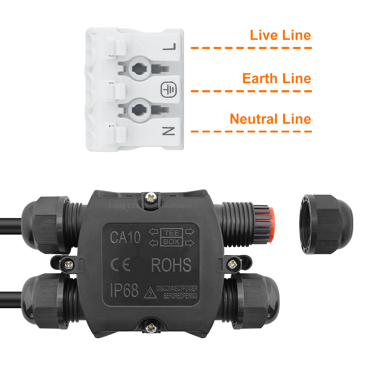 4 Way Waterproof IP68 Junction Box Push Clip WB4W