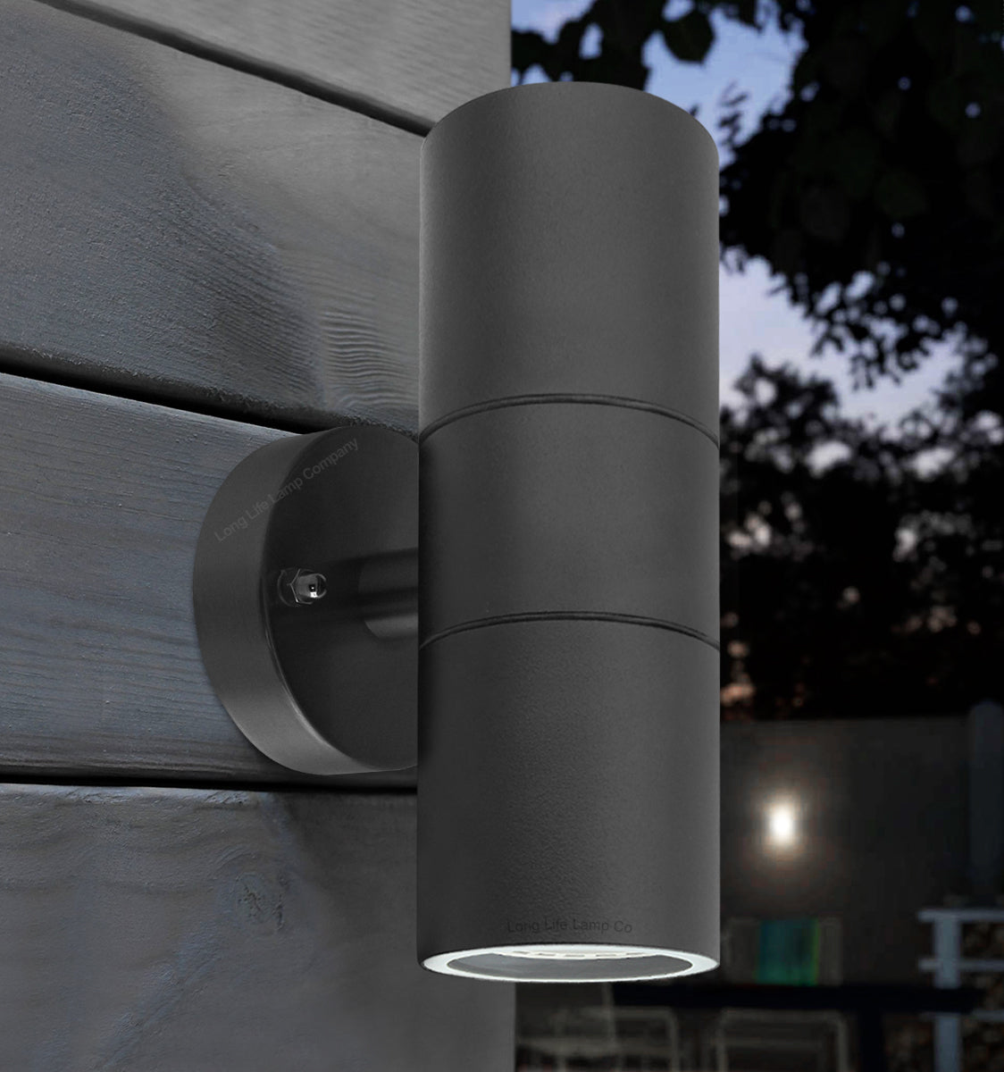 2 X Outdoor Black Double Wall Light
