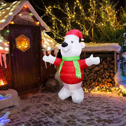 4ft LED Outdoor Inflatable Polar Bear Illuminated Plug In - Free delivery on all orders