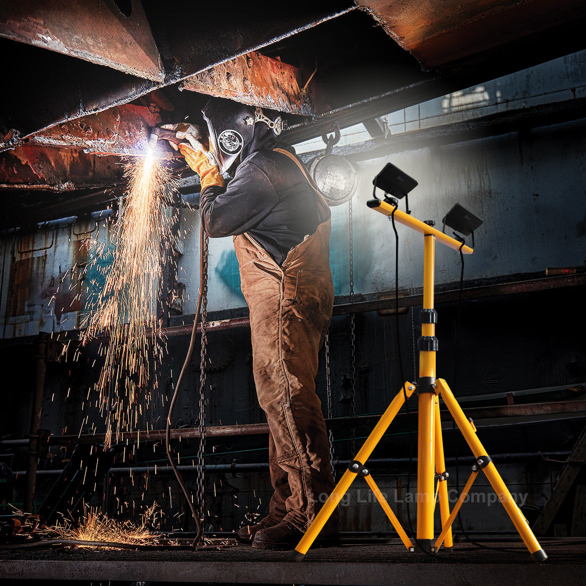 30W LED Twin Floodlight Tripod Stand IP65 Job Site Light - Free delivery on all orders