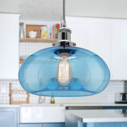 Modern Vintage Blue Glass Dome Ceiling Pendant Lamp M0237