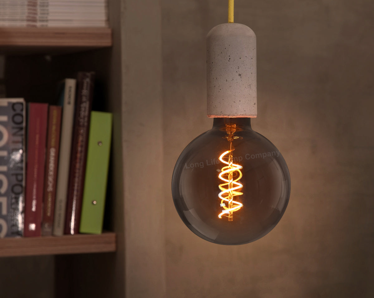 2w Vintage LED G125 Bulb E27 Spiral Filament Smoke Grey - Free delivery on all orders