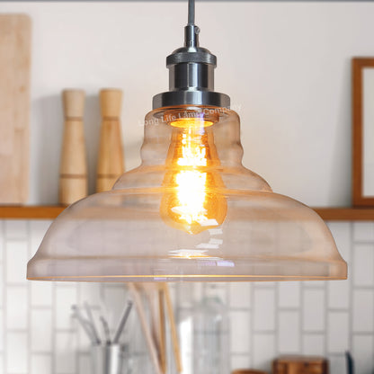 Modern Retro Ceiling Clear Glass Pendant Lamp H3021