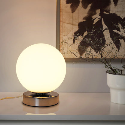 LED Globe Desk Lamp Chrome Base Warm White G9