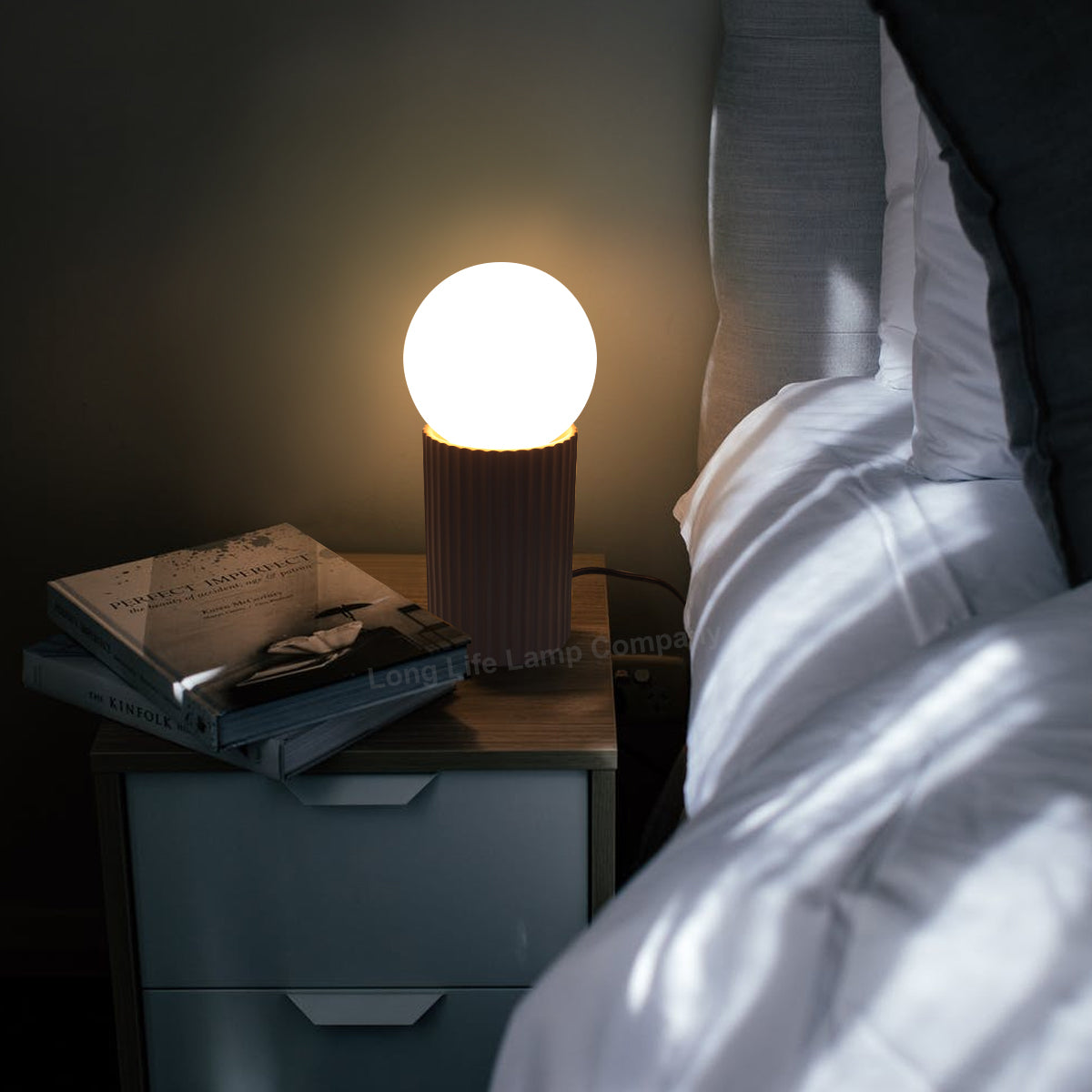 Modern Opaque Globe Opal Sphere Glass Table Lamp - Free delivery on all orders