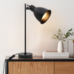 Vintage Metal Table Lamp Vintage Industrial Black Desk Lamp Scone Shade