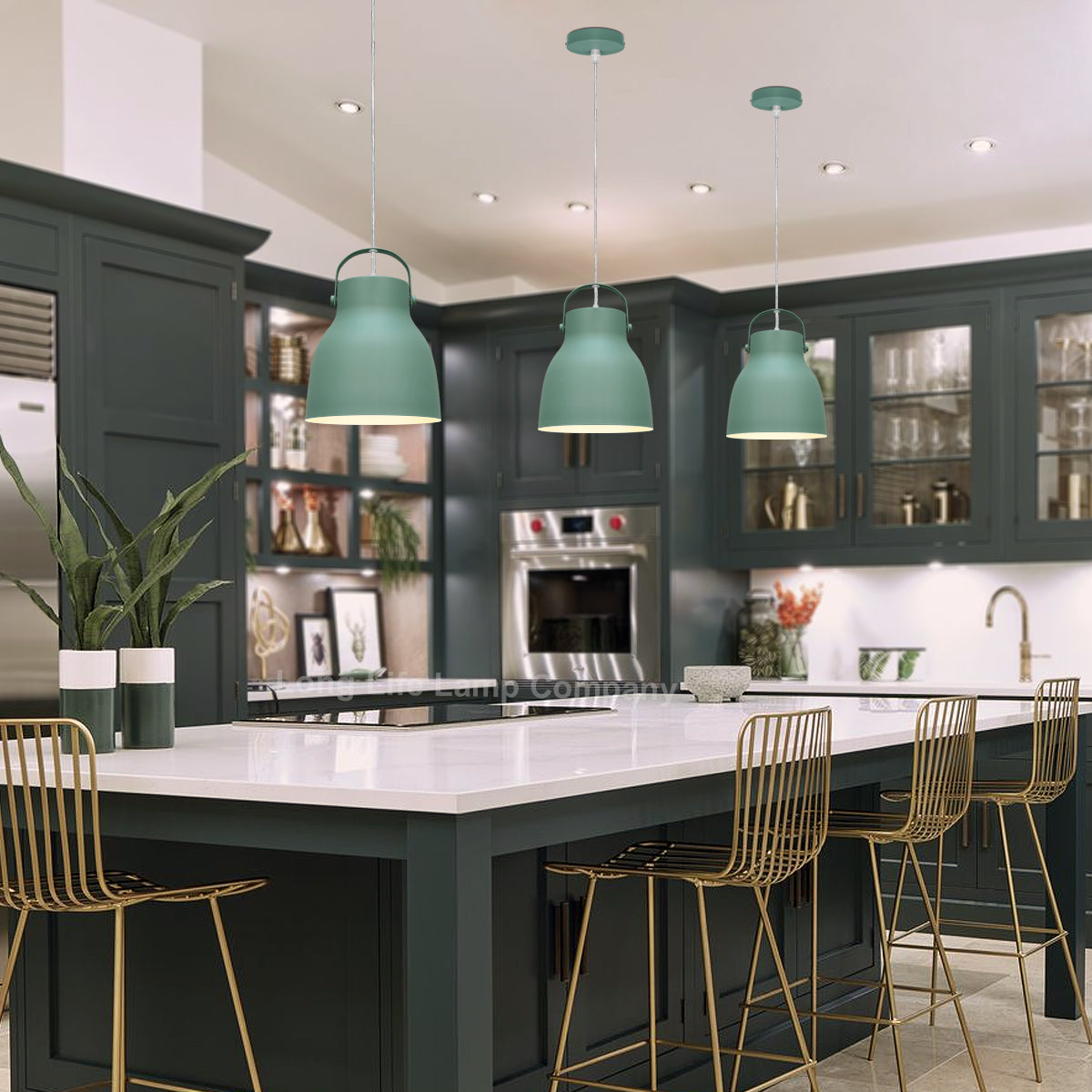 Modern Ceiling Pendant Light Green Shade M0150 - Free delivery on all orders