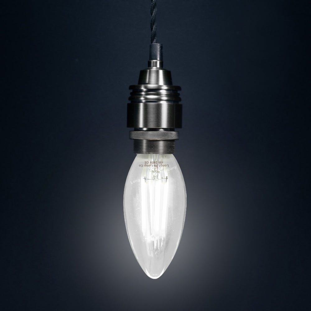 4W LED Candle Light Bulb Cool White 5000K Clear Glass E14 10 Pack