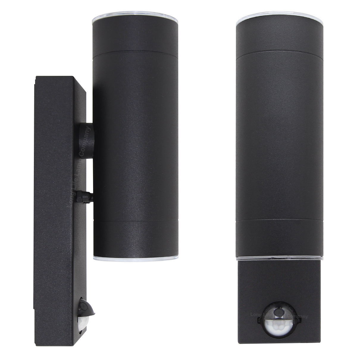 12W Black LED Double Outdoor Wall With PIR Movement Sensor Stainless Steel Cool White