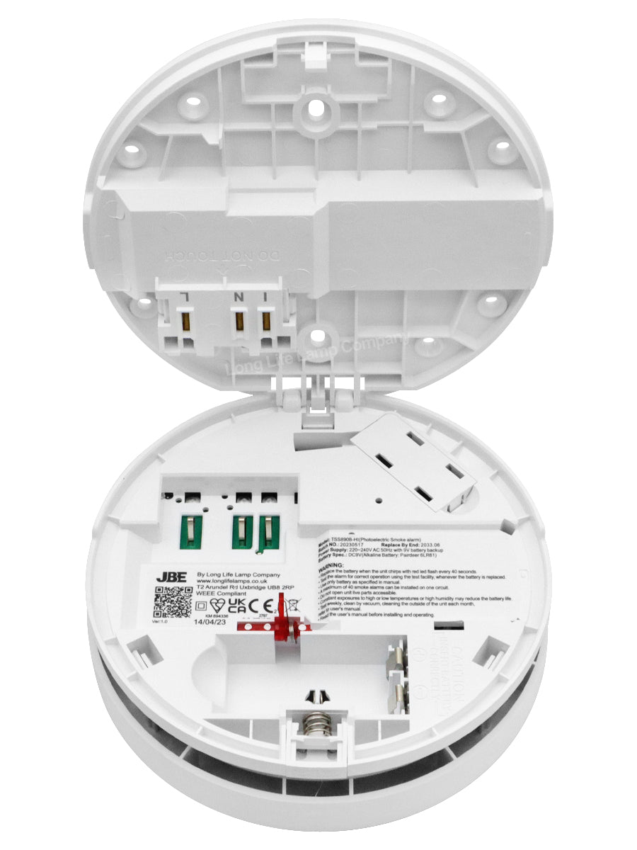Sensor Smoke Alarm 240v Mains Operated with Battery Back Up Photoelectric Detector