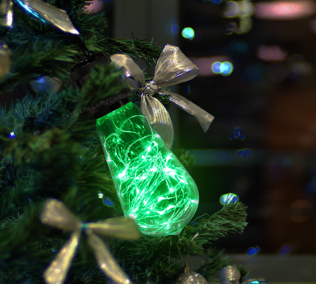 1w E27 ST58 LED Green Fairy String Filament Light Bulb - Free delivery on all orders