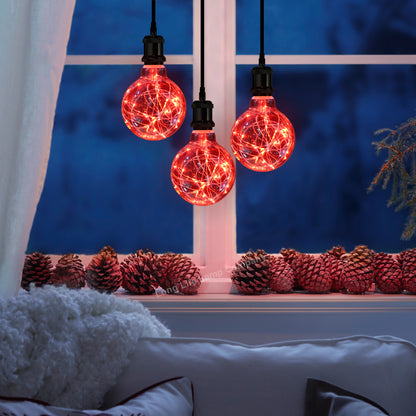 1w E27 LED Globe Decorative Light Bulb Red G95 - Free delivery on all orders