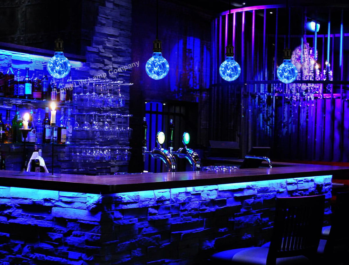 1w E27 LED Globe Decorative Light Bulb Blue G95 - Free delivery on all orders