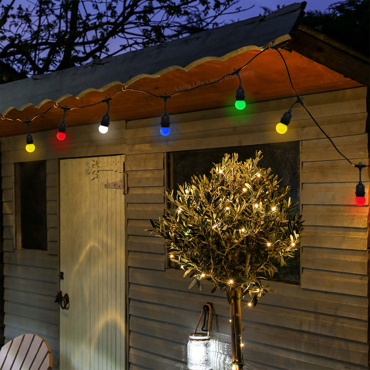 10 Bulb 10M Outdoor LED Festoon String Lights Coloured Bulbs IP64 240v Heavy Duty Highest Quality - Free delivery on all orders
