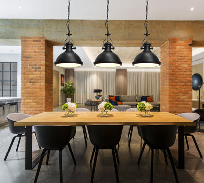Industrial Black Ceiling Pendant Light with 9W LED - Free delivery on all orders