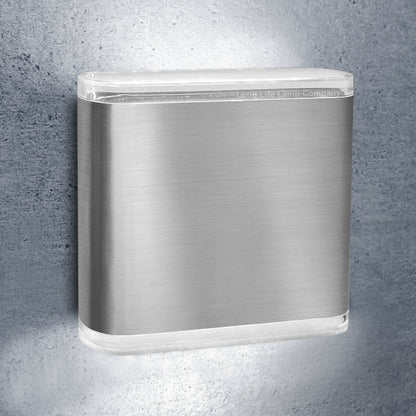 6W LED Outdoor Wall Light Cool White Stainless Steel IP54