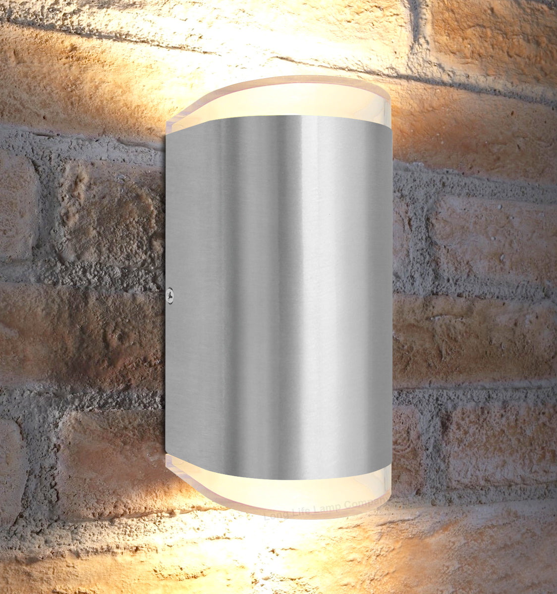 6W LED Outdoor Double Wall Light Warm White Stainless Steel IP54 - Free delivery on all orders