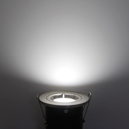 7w Brush Chrome LED Dimmable Fire Rated Downlight