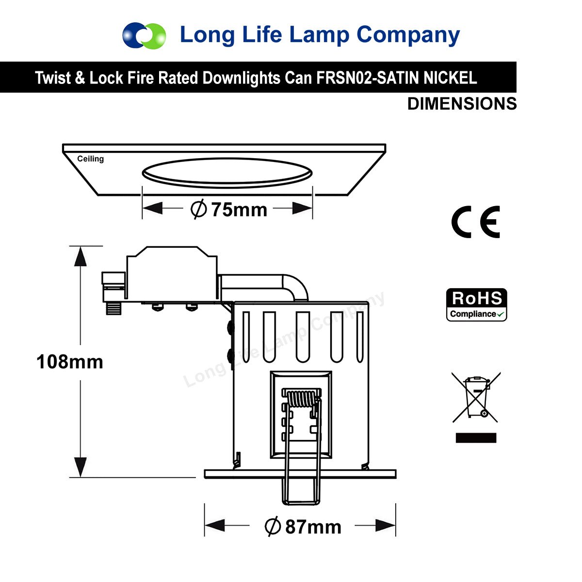 7w Brush Chrome LED Dimmable Fire Rated Downlight - Free delivery on all orders