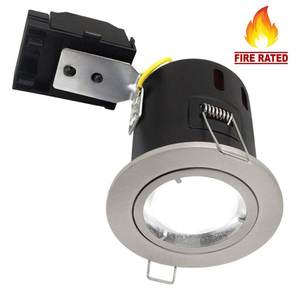 7w Brush Chrome LED Dimmable Fire Rated Downlight - Energy Light Bulbs - Free delivery on all orders