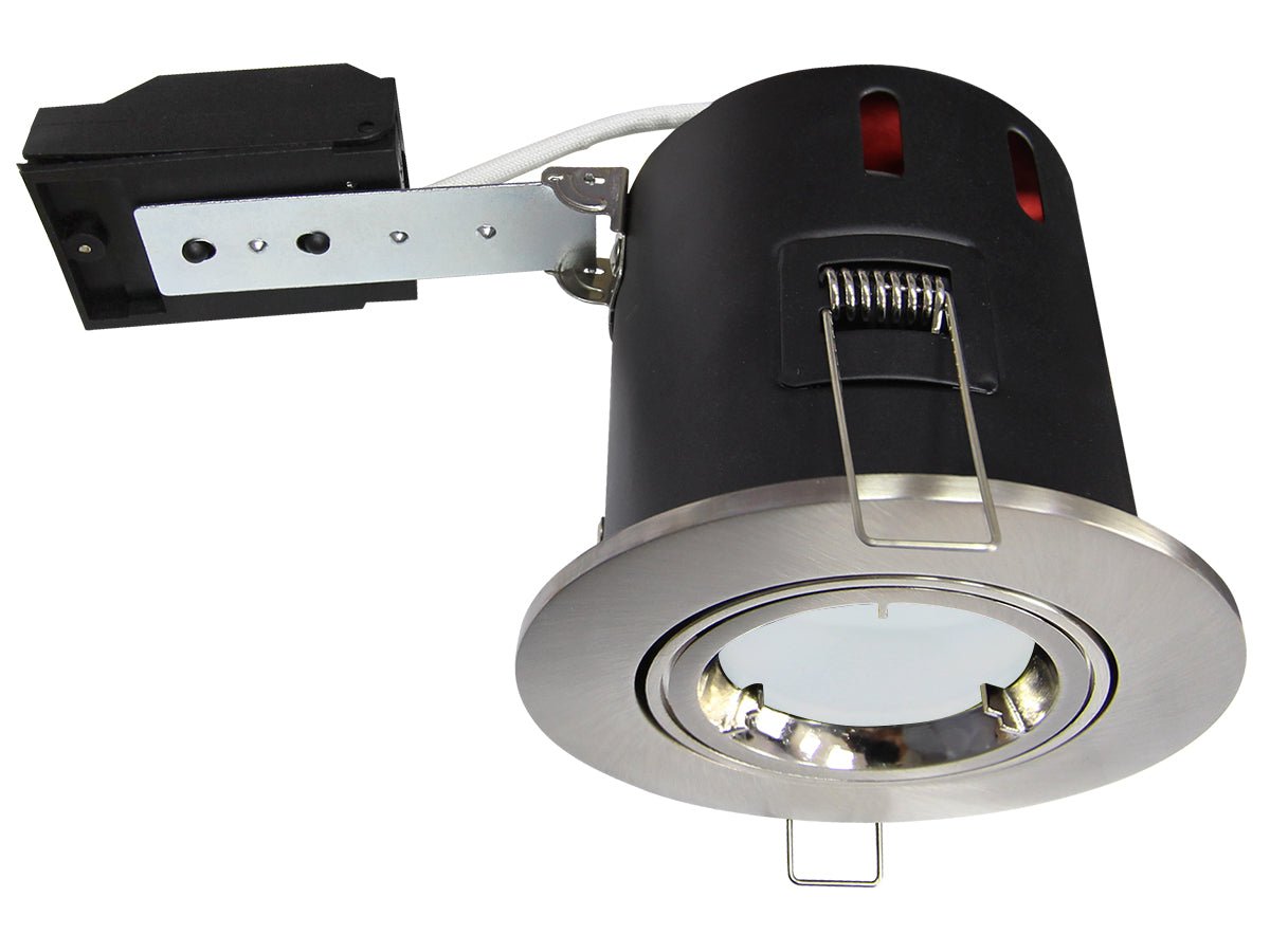 7w Brush Chrome LED Dimmable Fire Rated Downlight - Energy Light Bulbs - Free delivery on all orders