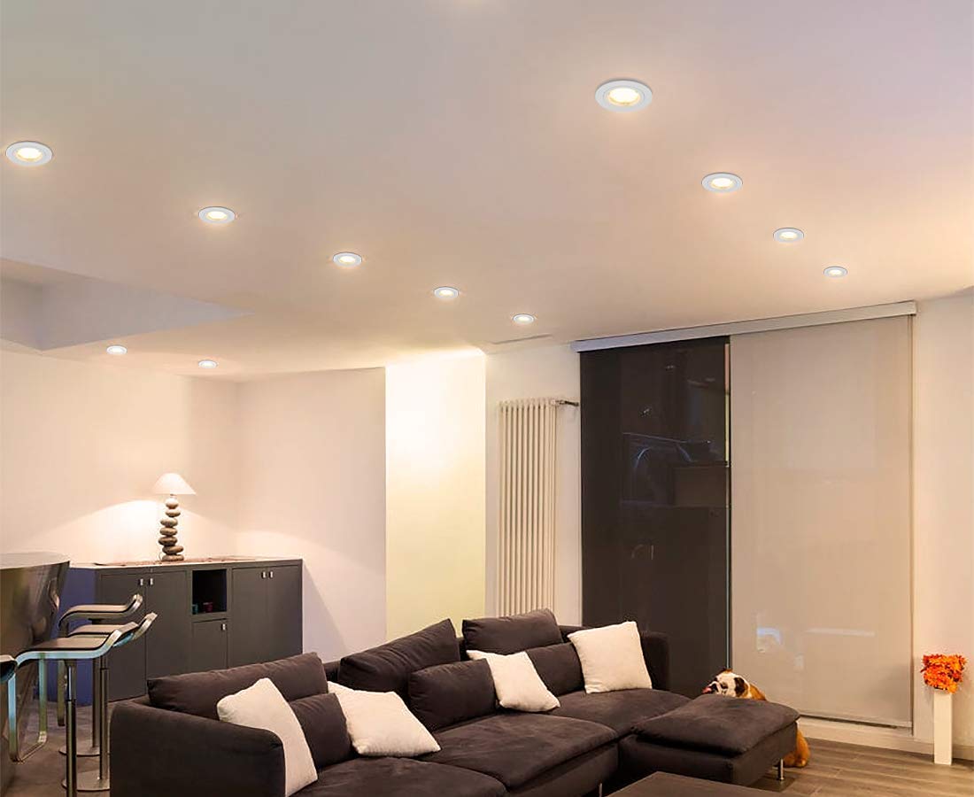 7w Brush Chrome LED Dimmable Fire Rated Downlight - Energy Light Bulbs - Free delivery on all orders